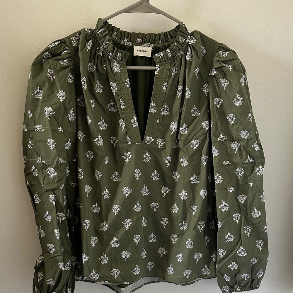 AUREUM Green Floral Blouse